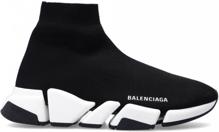 Balenciaga Zwart Witte Speed.2 Sok-Style Sneakers Black Dames