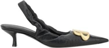 Balenciaga Stijlvolle Leren Slingback Kitten Heel Pumps Black Dames