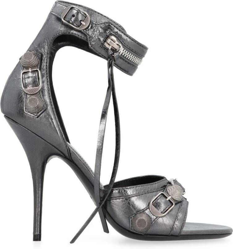 Balenciaga Studded Leren Sandalen Gray Dames