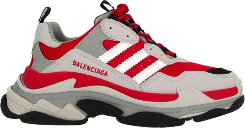 Balenciaga Triple S Leren Sneakers Rood Heren Schoenen