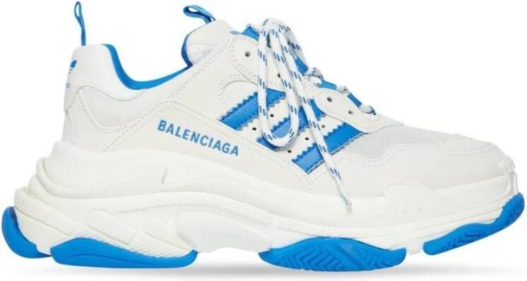 Balenciaga Triple S x Adidas Wit Blauw Sneakers White Dames