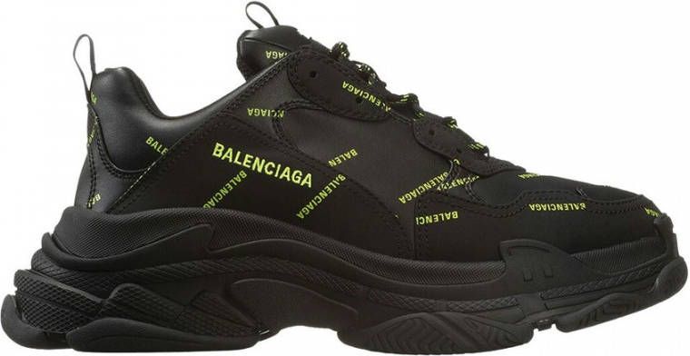 Balenciaga Triple S Allover Logo Sneakers Black Heren