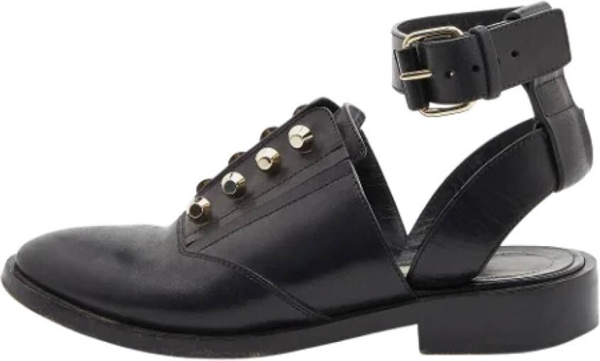 Balenciaga Vintage Pre-owned Leather flats Black Dames