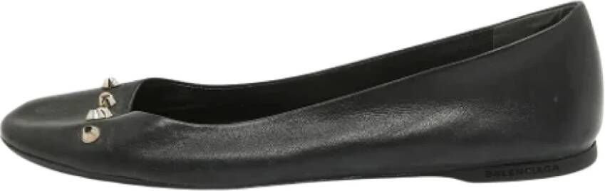 Balenciaga Vintage Pre-owned Leather flats Black Dames