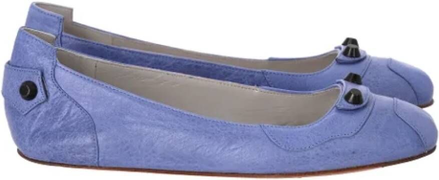 Balenciaga Vintage Pre-owned Leather flats Blue Dames