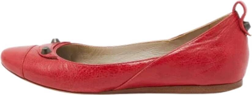 Balenciaga Vintage Pre-owned Leather flats Red Dames