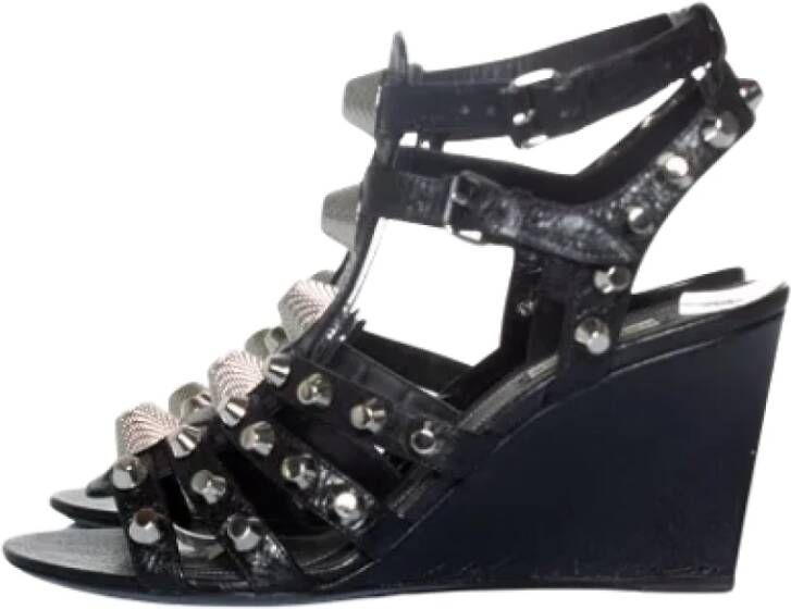 Balenciaga Vintage Pre-owned Leather sandals Black Dames