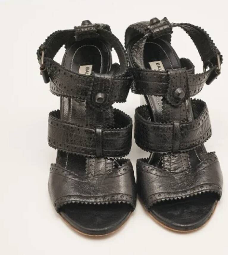 Balenciaga Vintage Pre-owned Leather sandals Black Dames