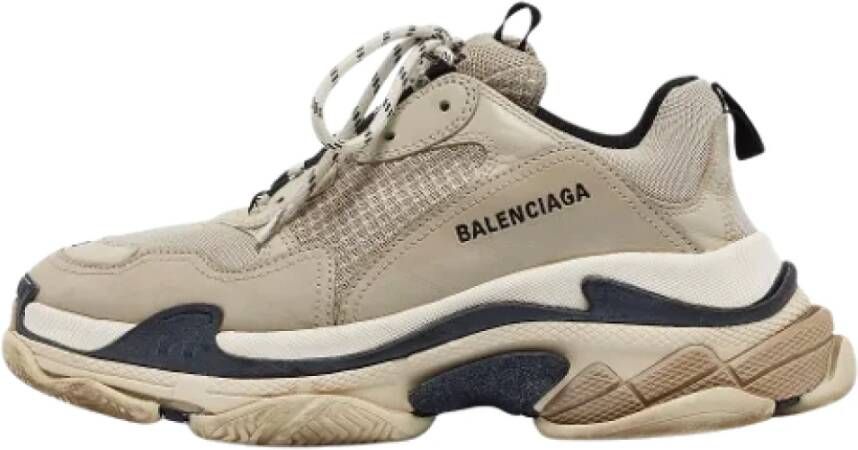 Balenciaga Vintage Pre-owned Leather sneakers Beige Heren