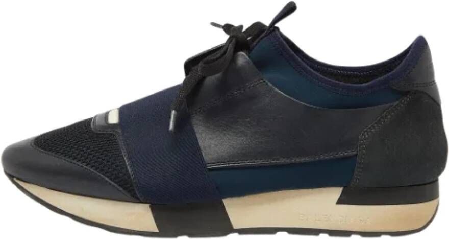 Balenciaga Vintage Pre-owned Leather sneakers Blue Dames