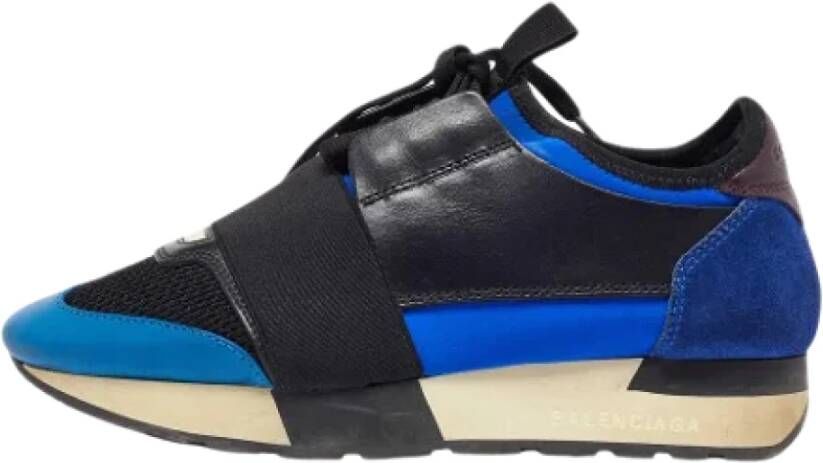 Balenciaga Vintage Pre-owned Leather sneakers Blue Dames