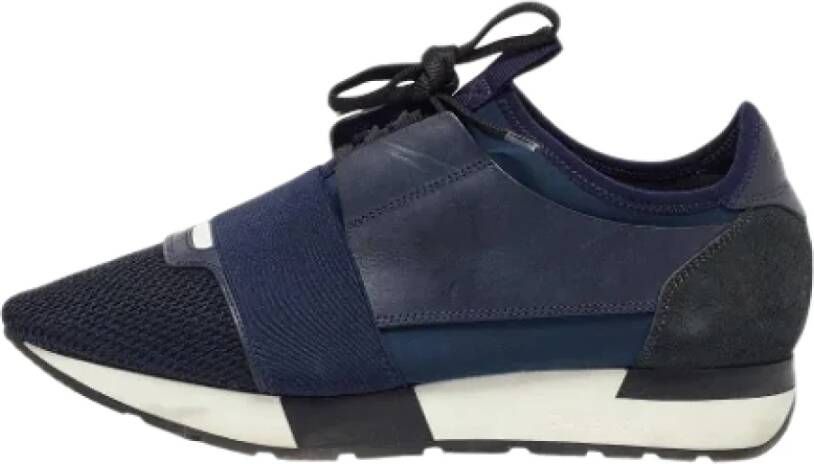 Balenciaga Vintage Pre-owned Leather sneakers Blue Dames