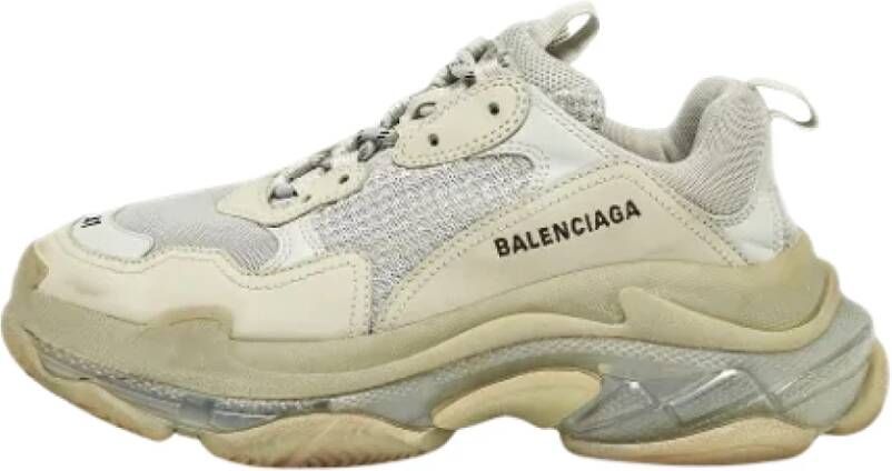 Balenciaga Vintage Pre-owned Leather sneakers Gray Dames