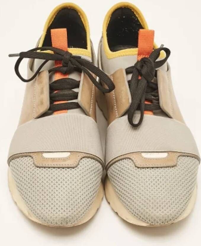 Balenciaga Vintage Pre-owned Leather sneakers Gray Dames