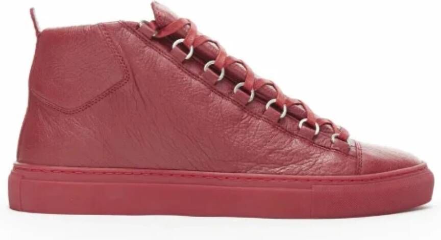 Balenciaga Vintage Pre-owned Leather sneakers Red Dames