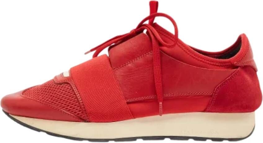 Balenciaga Vintage Pre-owned Leather sneakers Red Dames