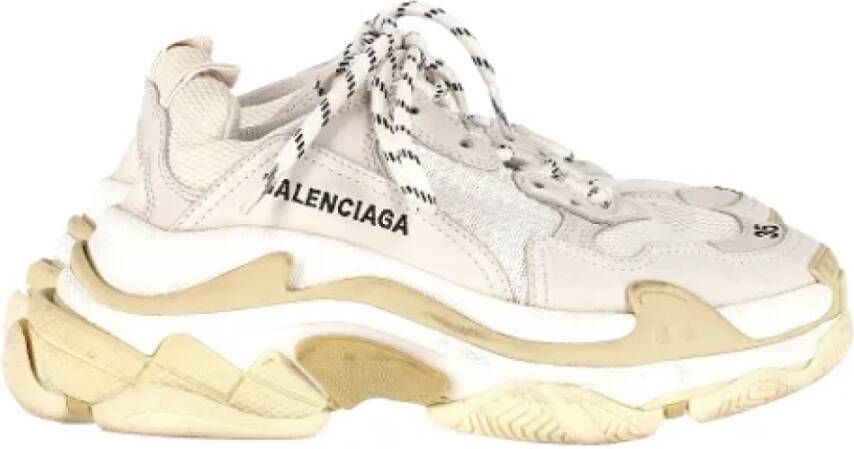 Balenciaga Vintage Pre-owned Polyester sneakers Beige Dames