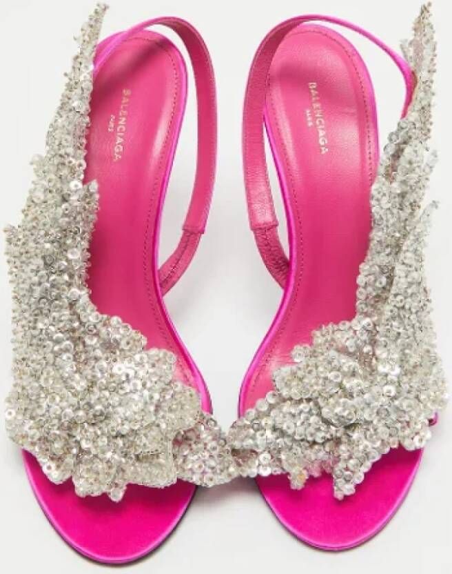 Balenciaga Vintage Pre-owned Satin sandals Pink Dames