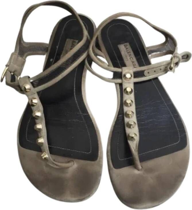 Balenciaga Vintage Pre-owned Suede sandals Gray Dames