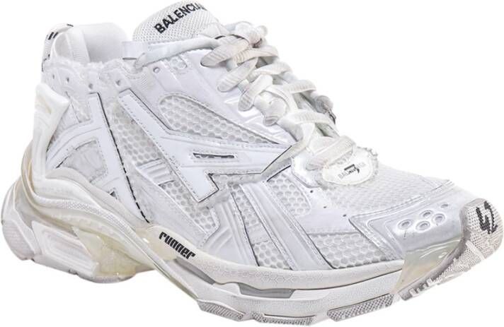 Balenciaga Witte Nylon en Mesh Sneakers White Schoenen