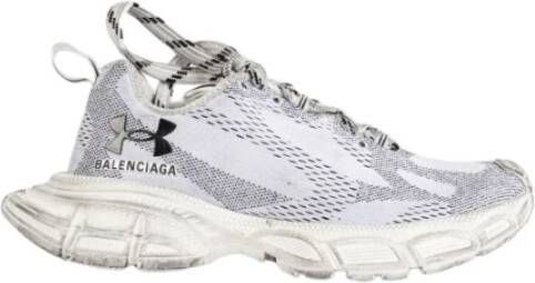 Balenciaga Witte Sneakers met Versleten Effect Gray Heren