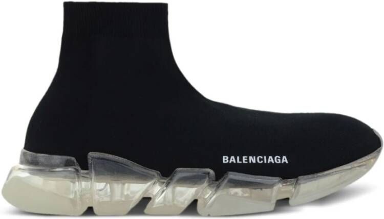 Balenciaga Zwarte Gebreide Slip-On Sneakers Black Dames