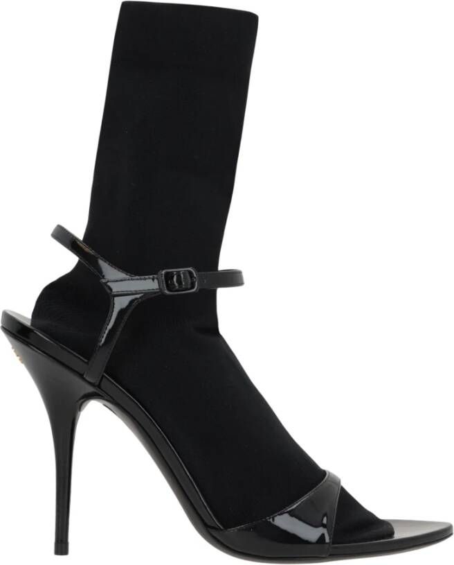 Balenciaga Zwarte Lakleren Stiletto Sandalen Black Dames