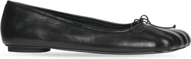 Balenciaga Zwarte Leren Ballet Flats Black Dames