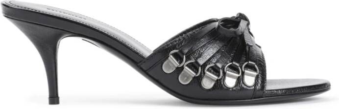 Balenciaga Zwarte Leren Sandalen voor Vrouwen Black Dames