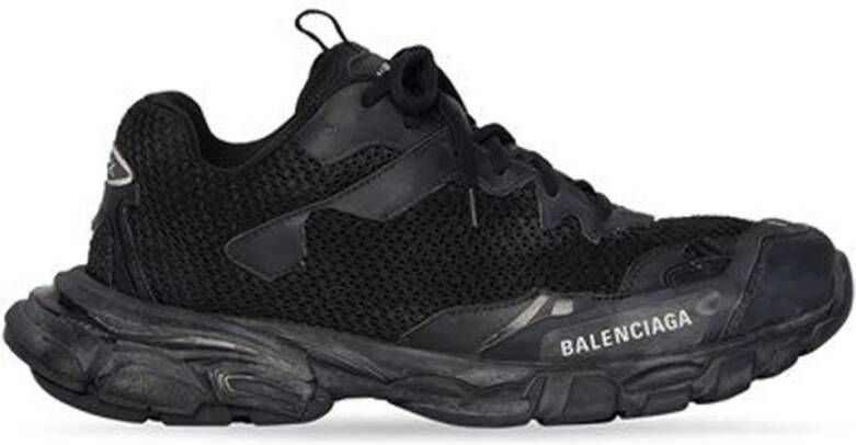 Balenciaga Zwarte Logo Track Sneakers Vrouwen Black Dames