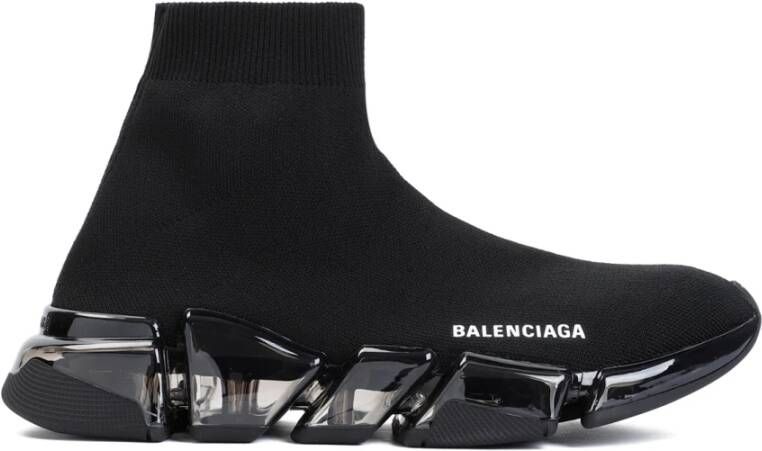 Balenciaga Zwarte Sneakers met Doorzichtige Zool Black Dames