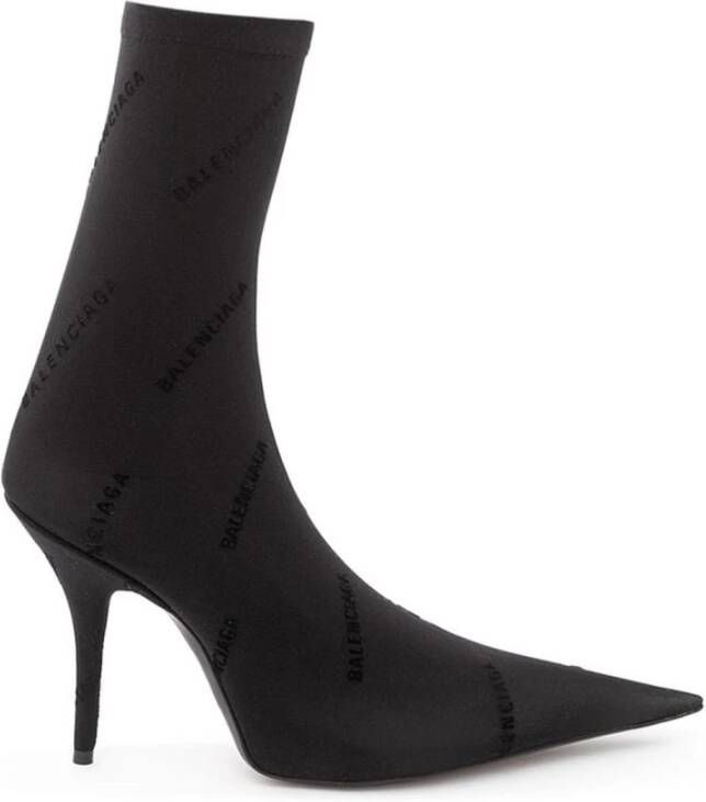 Balenciaga Elegante Zwarte Statement Laarzen van Spandex Black Dames