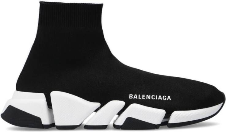 Balenciaga Zwart Witte Speed.2 Sok Style Sneakers Black Dames Schoenen