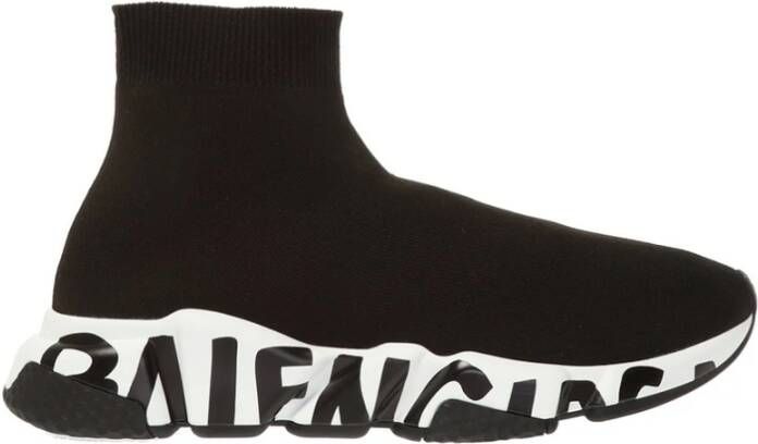 Balenciaga Zwarte Speed Sneakers 3D Gebreid Ontwerp Black Dames