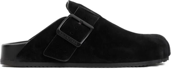 Balenciaga Zwarte Suède Muiltjes Chic Stijl Black Dames