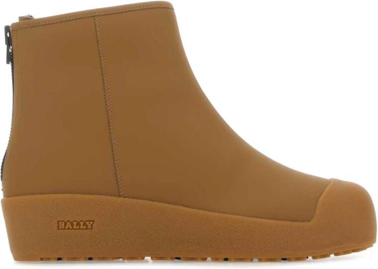 Bally Leren enkellaarzen met shearling voering Beige Heren