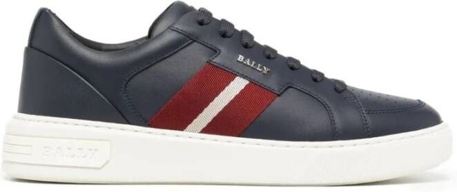 Bally Blauwe Casual Gesloten Platte Sneakers Blue Heren