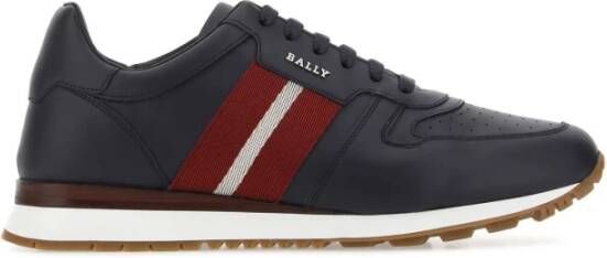 Bally Blauwe Leren Sneakers Blauw Heren