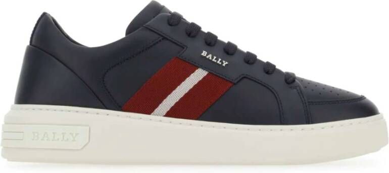 Bally Blauwe Leren Sneakers Blauw Heren