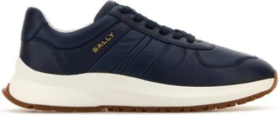 Bally Blauwe Leren Sneakers Blue Heren