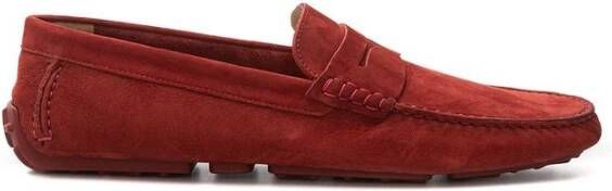 Bally Bordeaux Lederen Loafers voor Mannen Red Heren