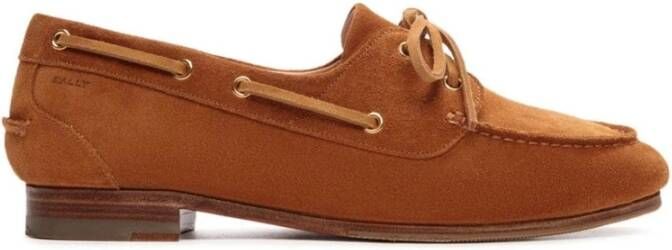 Bally Bruin Leren Boogdetail Schoenen Brown Dames