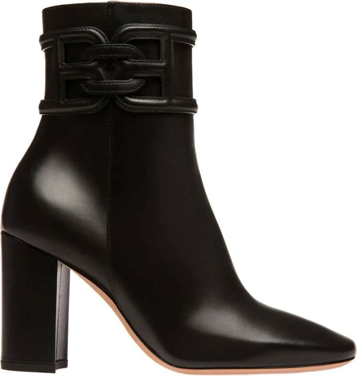 Bally Enkellaarzen met logo leren hakken Black Dames