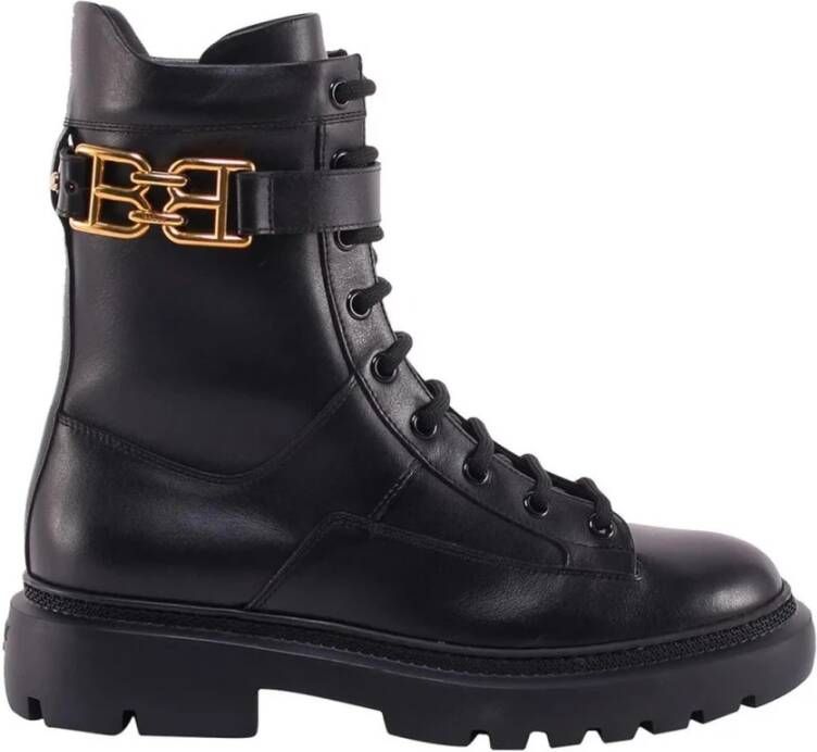 Bally Gouden Logo Enkellaarzen Black Dames