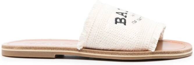 Bally Instapmodel Leren Sandalen met Franjes Beige Dames