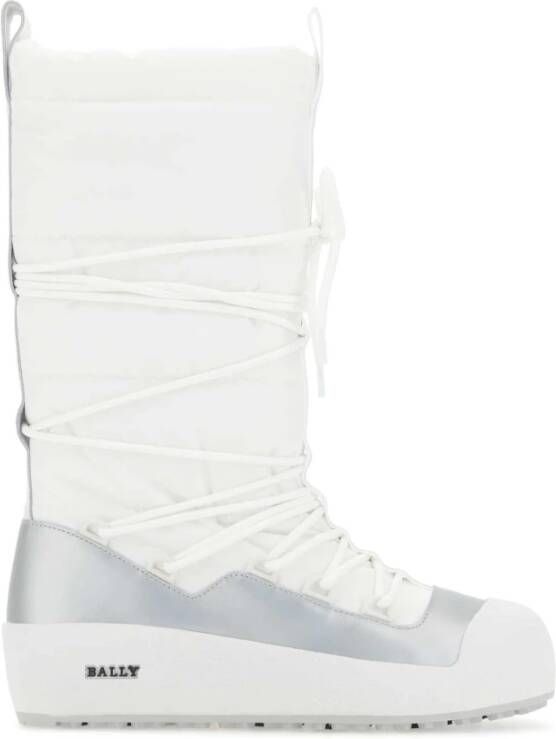 Bally Ivoorwitte stoffen laarzen White Dames