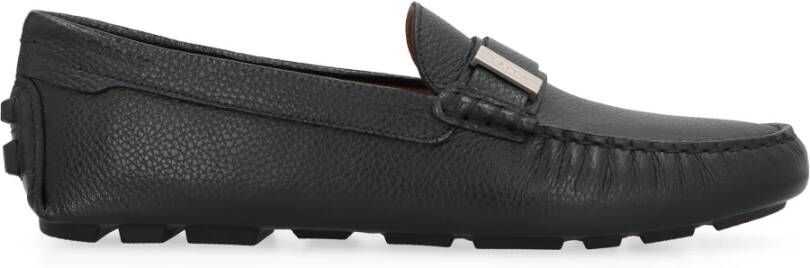 Bally Korrelig Leren Loafers Ronde Neuslijn Black Heren