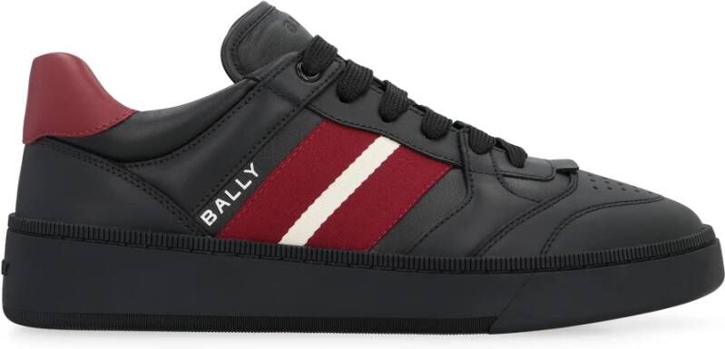 Bally Leren lage sneakers met contrasterende hiel Black Heren