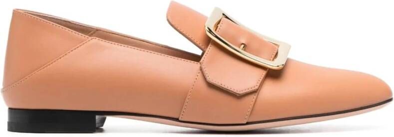 Bally Elegante Beige Leren Loafers Beige Dames