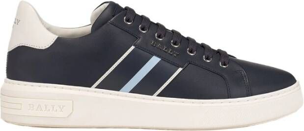 Bally Leren Sneakers Blue Heren